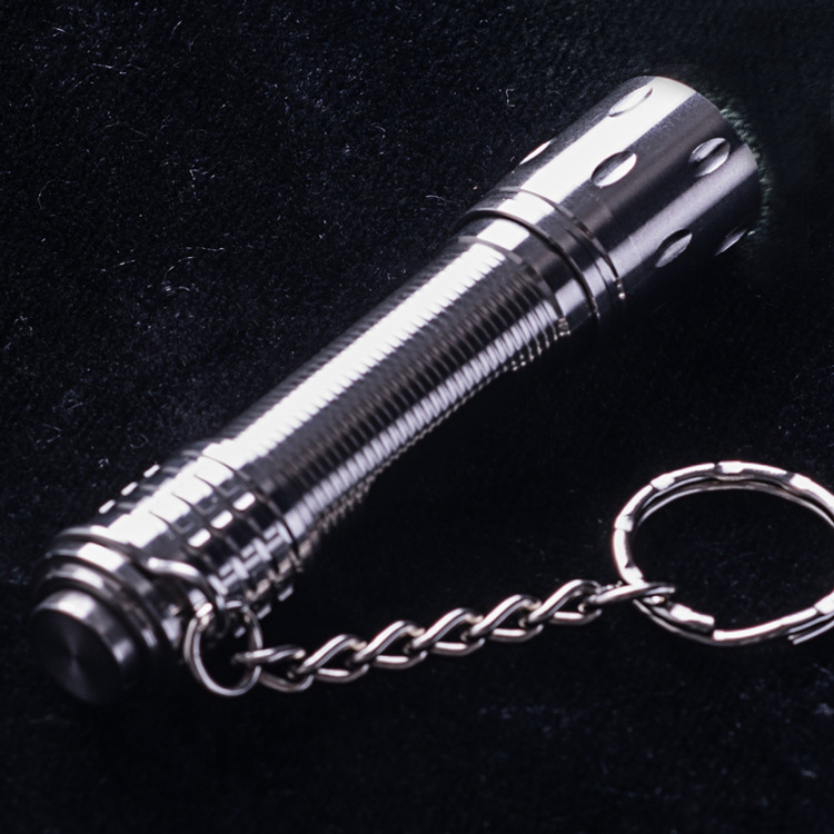 2018新款 后开关不锈钢 强光的手电筒 匙扣灯 迷你手电筒一件代发