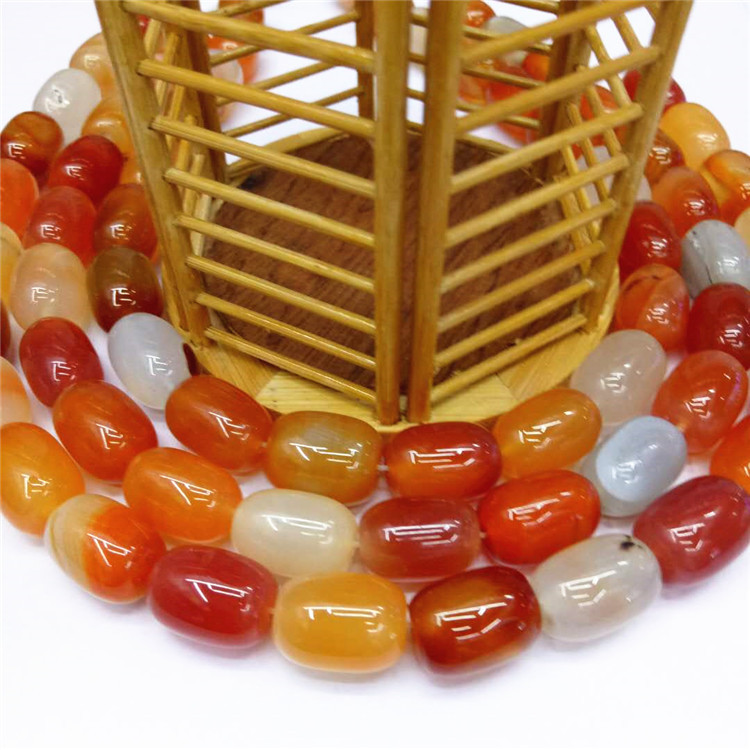 13*18MM natural red agate bucket bead bracelet loose beads semi-finished product wholesale DIY drum bead jewelry matching beads are selling well detail image 1