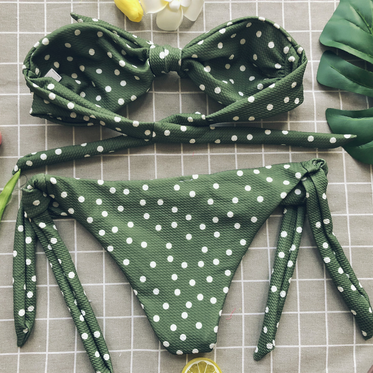   ladies swimsuit polka dot printing sexy bikini split bikini NSDA1210