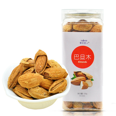 果色戀人開口手剝巴旦木方罐220g堅果炒貨休閑食品工廠直銷支持