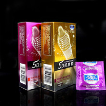 聖羅蘭5D按摩安全套薄型顆粒狼牙螺紋避孕套成人性用品代發批發