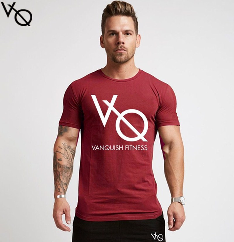 Muscle Fitness Brothers Slim Sports Cotton Men's T-shirt Outdoor Running Fitness Short Sleeve One Piece Drop Shipping