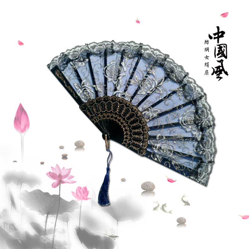 儿童舞蹈扇子折扇 白色舞蹈舞蹈折扇 古典中国风咏春扇折扇女随身