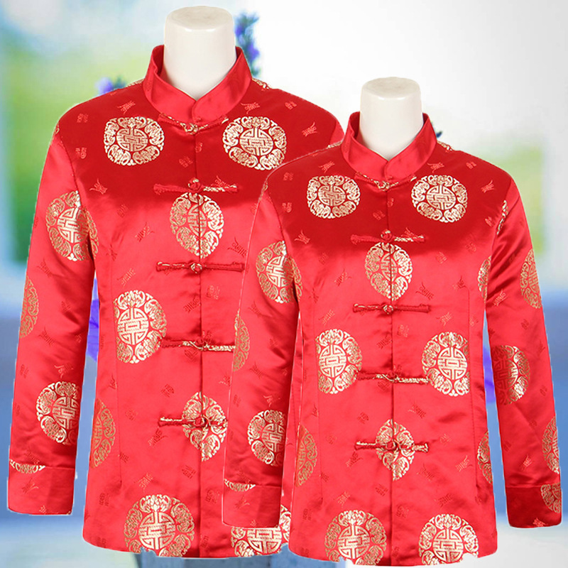 Middle-aged and young Beautiful Men's costume coat Jubilation Autumn and winter jacket Chinese style clothes