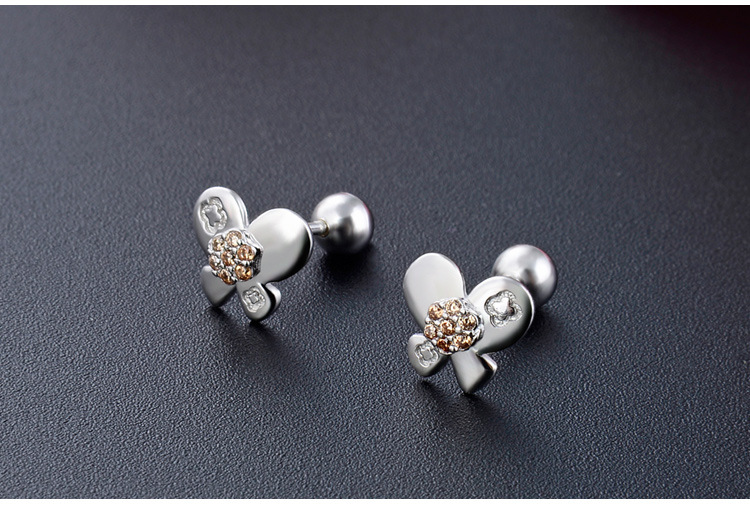 Fashion Butterfly-shaped S925 Silver Simple Stud Earrings Wholesale display picture 4