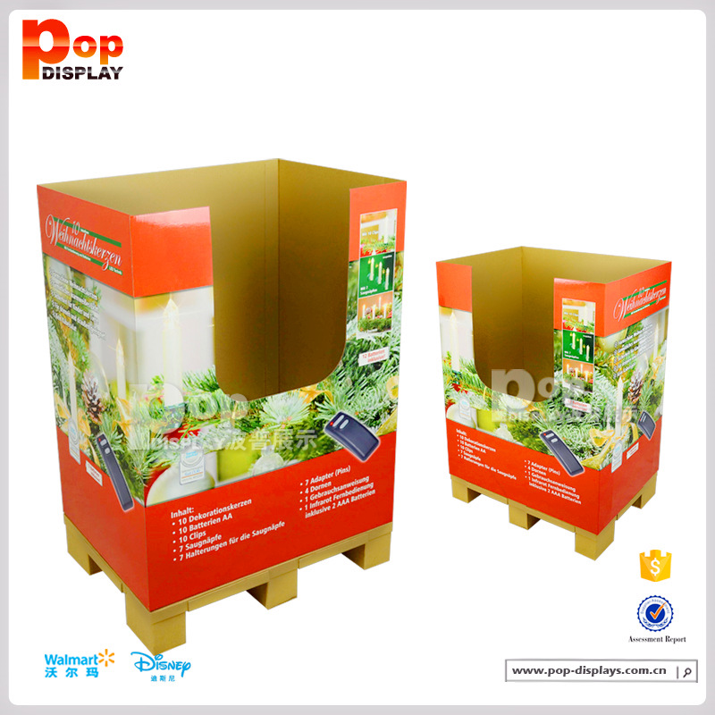 水果促销纸货架POP四方形纸 商超蔬果纸展示架 U外形凹款纸陈列架