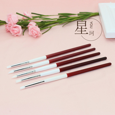 Nail Tools Supplies Nail enhancement Hollow carving Flower Pen Red and white suit silica gel Nail Pen