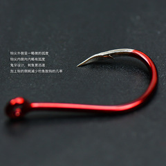 Quick-Attack King Triangle-Tooth Fish Hook with Red Tube, Chonosha Bent Mouth Hook, High-Carbon Steel Fishing Hook, and Ghost-Tooth Hook with Barbs