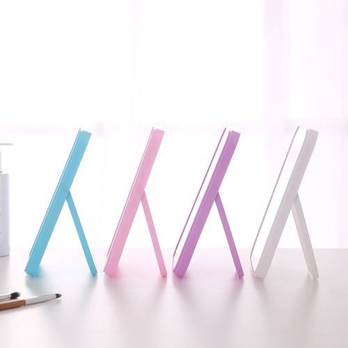 Desktop makeup mirror, portable vanity mirror, portable folding desktop princess mirror, rectangular mirror, simple dormitory mirror