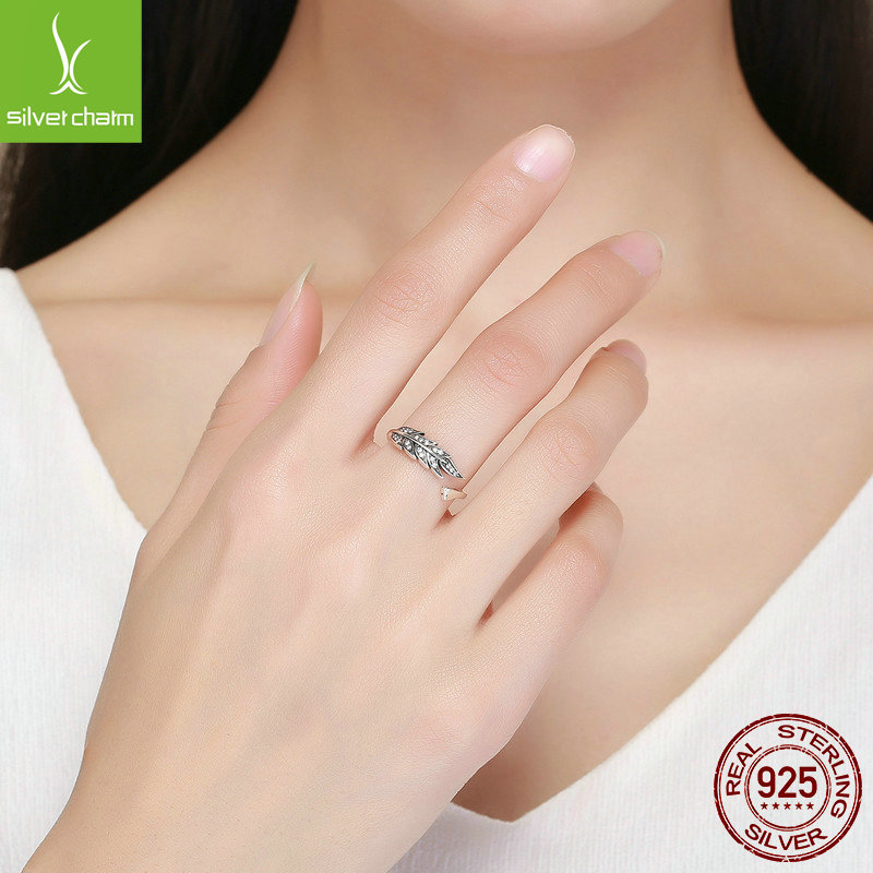 Silver Ziyun sterling silver s925 Women's European and American ring leaf-shaped open adjustable ring ring one-piece delivery SCR313 Silver Ziyun sterling silver s925 Women's European and American ring leaf-shaped open adjustable ring ring one-piece delivery SCR313