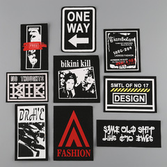 廠家直營時尚字母服裝輔料 衣服包包鞋帽補丁貼  斜紋布拉漿織嘜