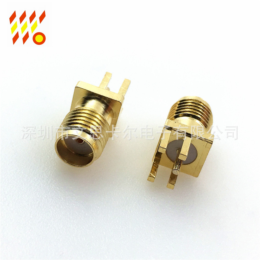 SMA射频插座 SMA偏脚天线座 母头外螺纹内孔 PCB无线模块 2G3G4G
