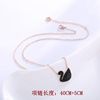 Necklace stainless steel, golden chain for key bag , fashionable pendant, pink gold, diamond encrusted, wholesale