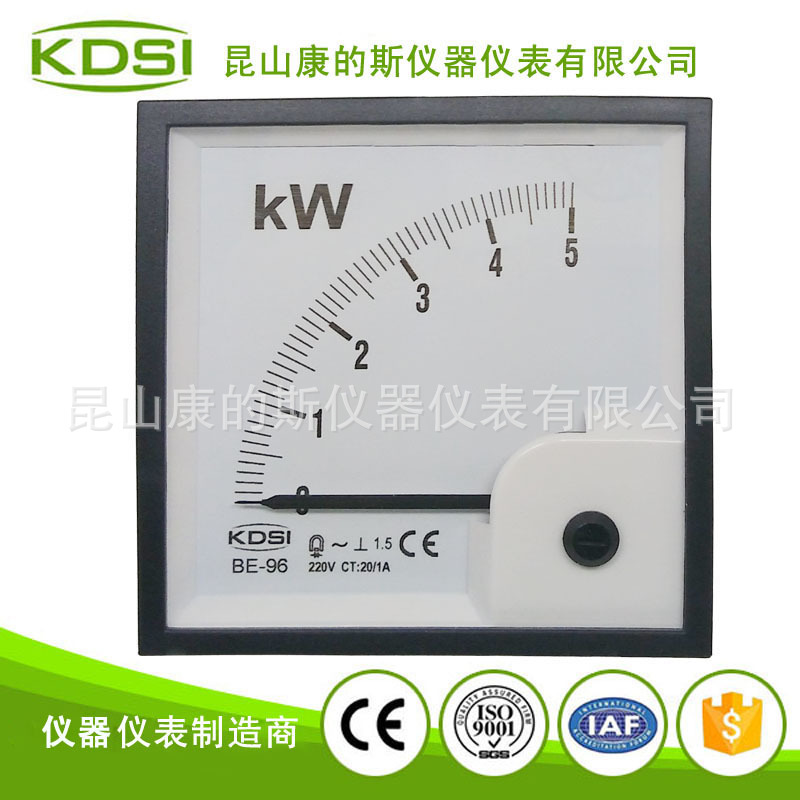 指针式千瓦表功率表BE-96 5kW 220V 20/1A单相功率表