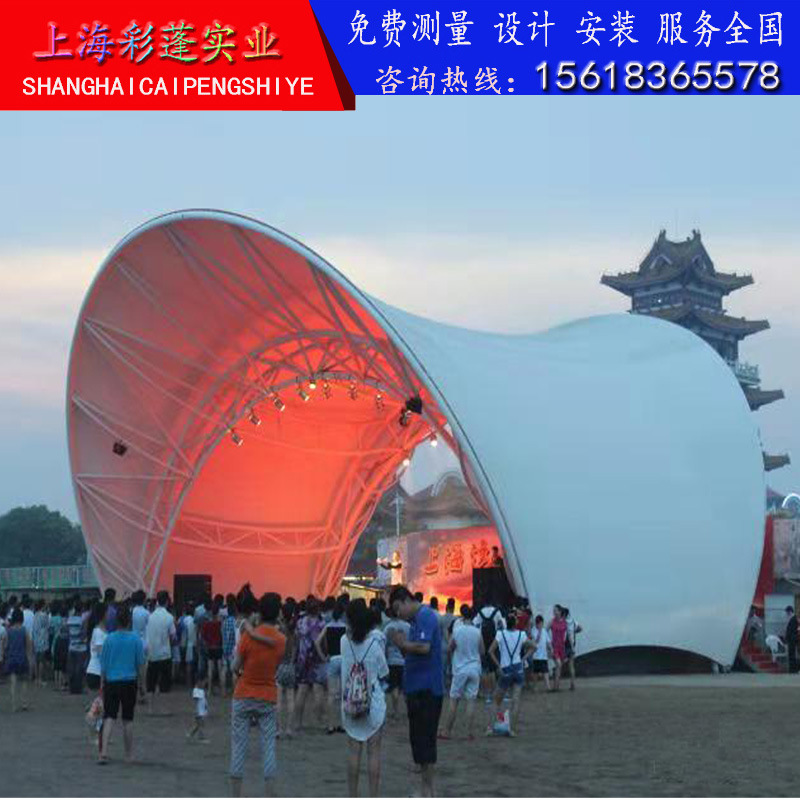 专业钢膜结构停车棚户外自行车棚景观棚张拉膜遮阳防雨棚体育看台|ru