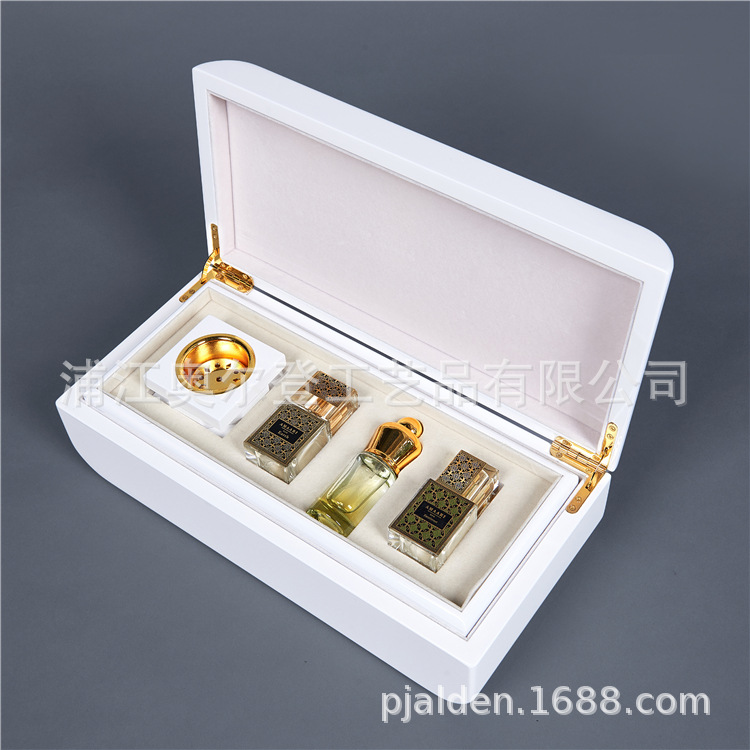 White arc-shaped wooden box custom packaging gift box set, Christmas gift box, lacquered wooden packaging box wholesale detail image 2