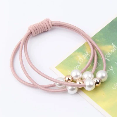 Fresh durable hair rope from pearl for adults, three in one, simple and elegant design