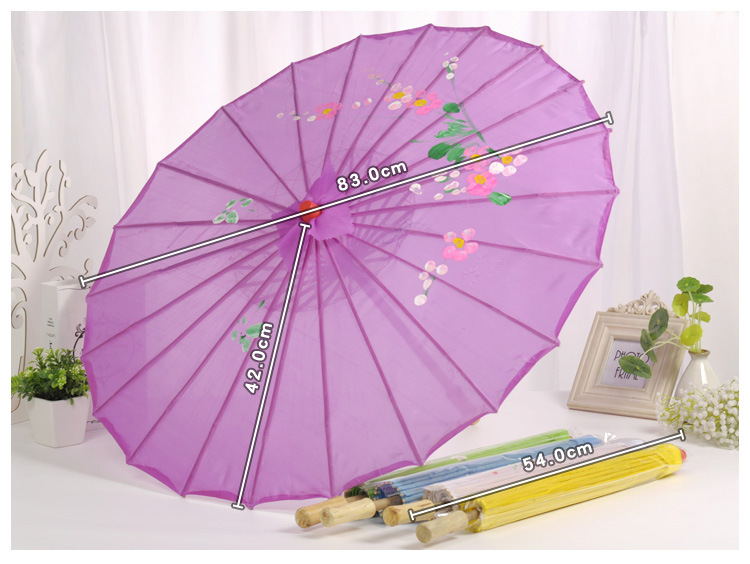 Wedding products, wedding products, wedding products, wedding products, wedding products, creative oil-paper umbrellas, silk cloth wooden handle umbrellas, Chinese-style ceiling decorative umbrellas, retro stage cheongsam performance craft umbrellas detail image 4