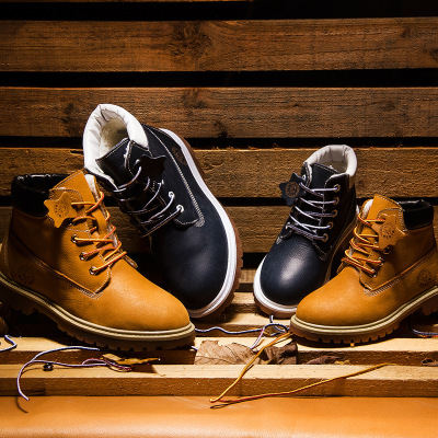 2019 Autumn and winter children's shoes genuine leather children Riding boots Girls Boots Boy Snow boots Parent-child shoes On behalf of