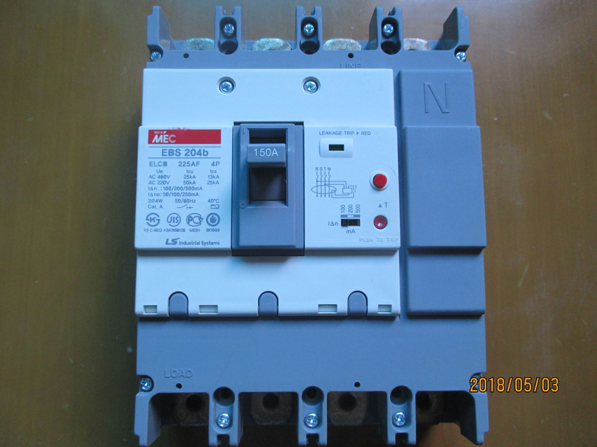 全新原装正品LS产电塑壳漏电断路器EBS204b 4P 150A