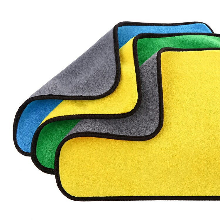 厂家批发30*40加厚双面双色珊瑚绒擦车巾 AB面高密珊瑚绒抹布批发|ru