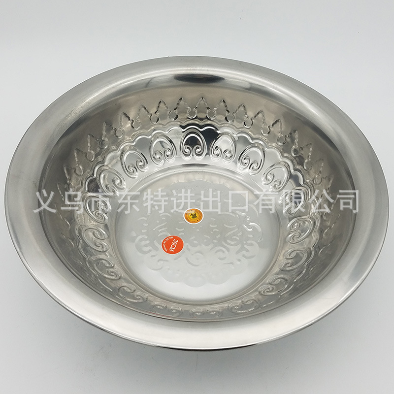 厂家直销不锈钢盖盆多功能压花盆外贸出口盖盆平盖大圆套盆详情图7