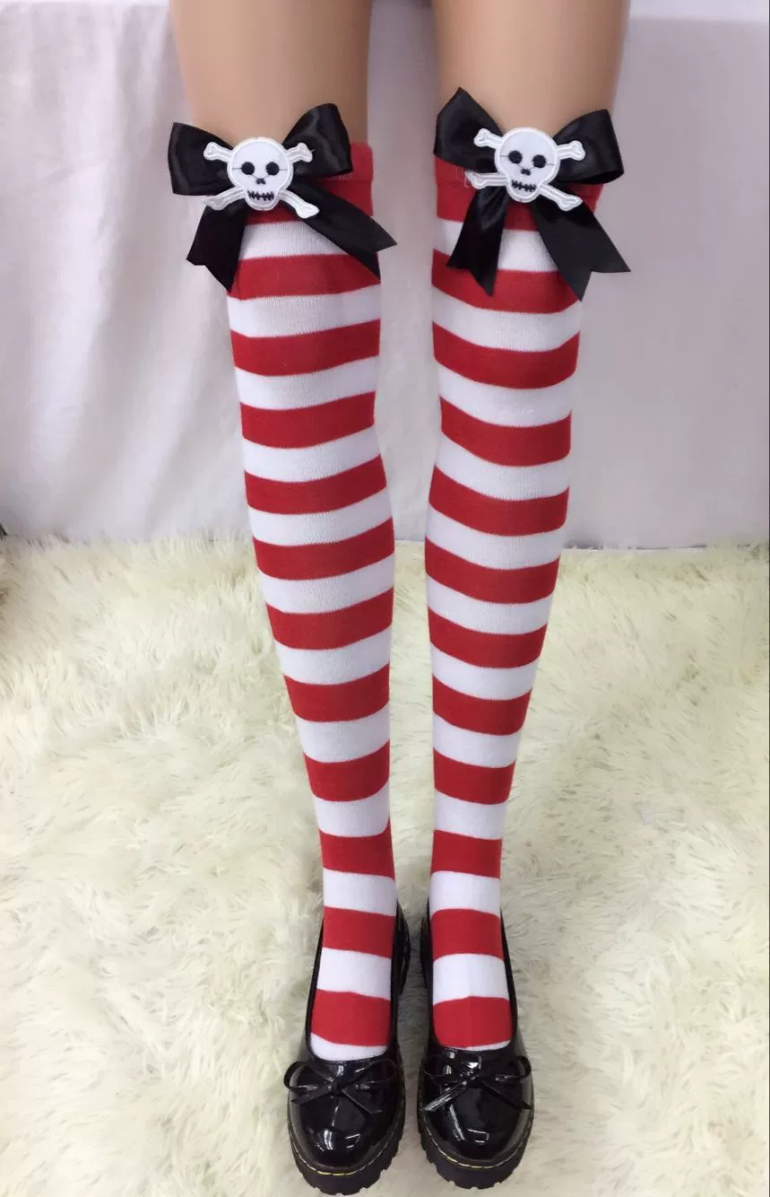 Sexy red doll with bow, cute socks
