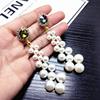 Crystal from pearl, earrings, long universal pendant, simple and elegant design