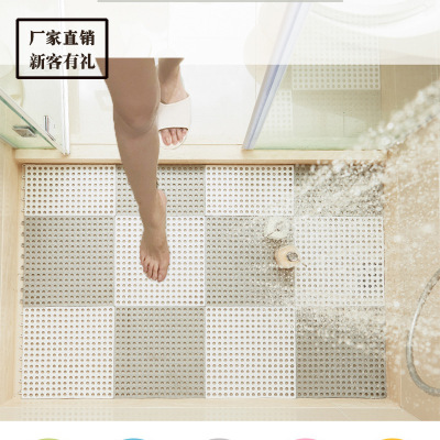 Manufactor Direct selling tasteless Mosaic Shower Room non-slip mat pvc Hollow TOILET Mat Shower Room kitchen Mat