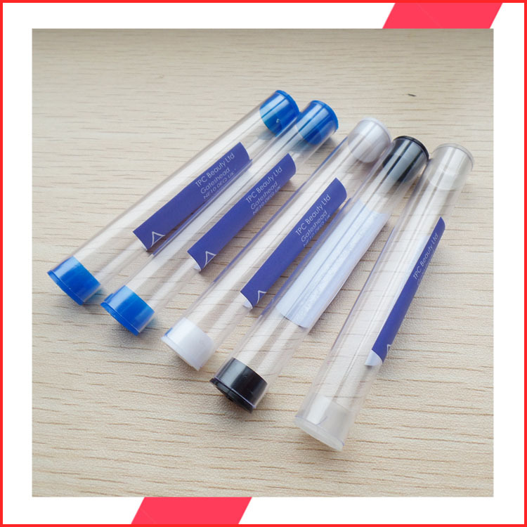 厂家直供PC透明包装管螺丝批头螺丝刀包装管一头带绳子包装管