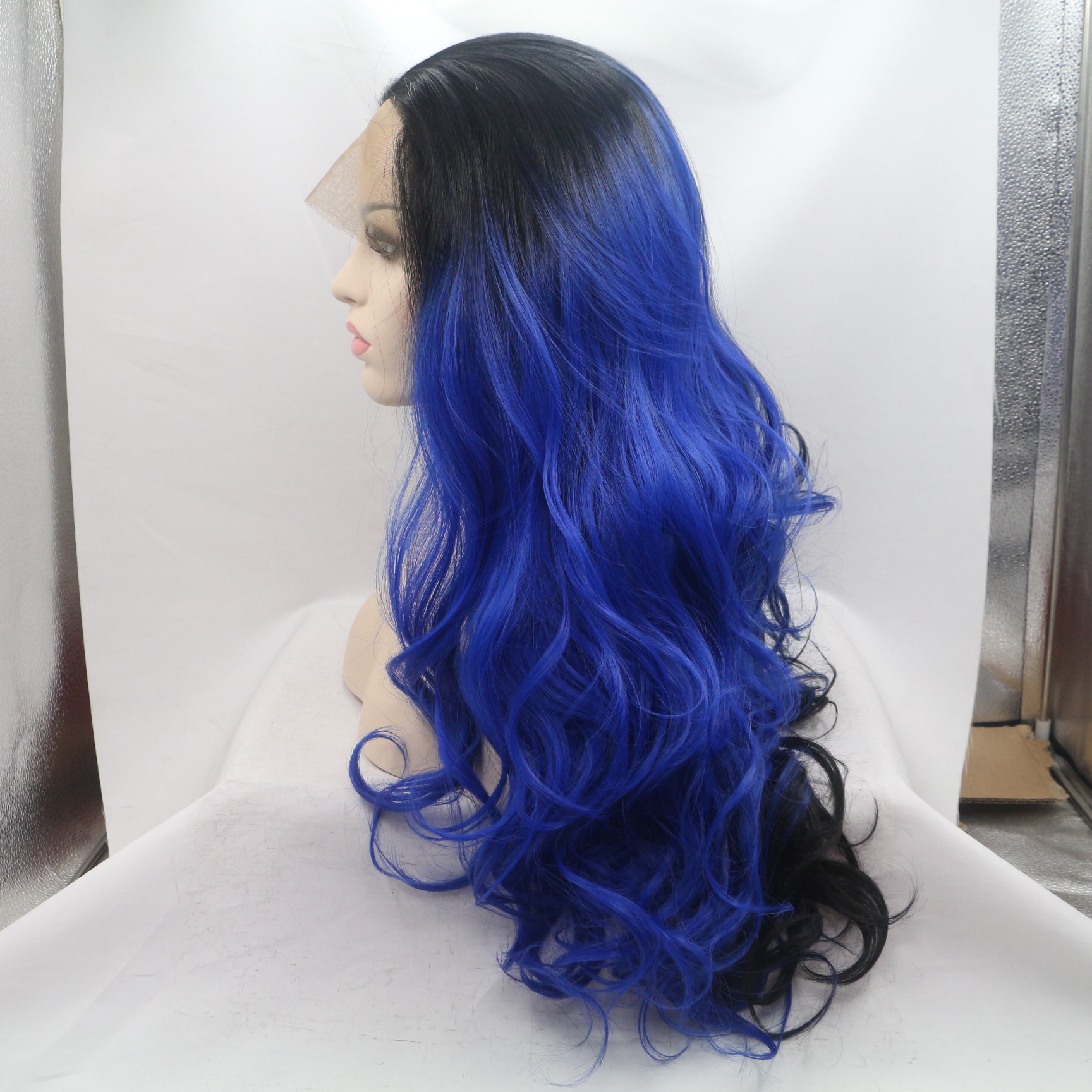 NEWLOOK PW1007 peluca de fibra química de encaje cubierta de pelo peluca media larga