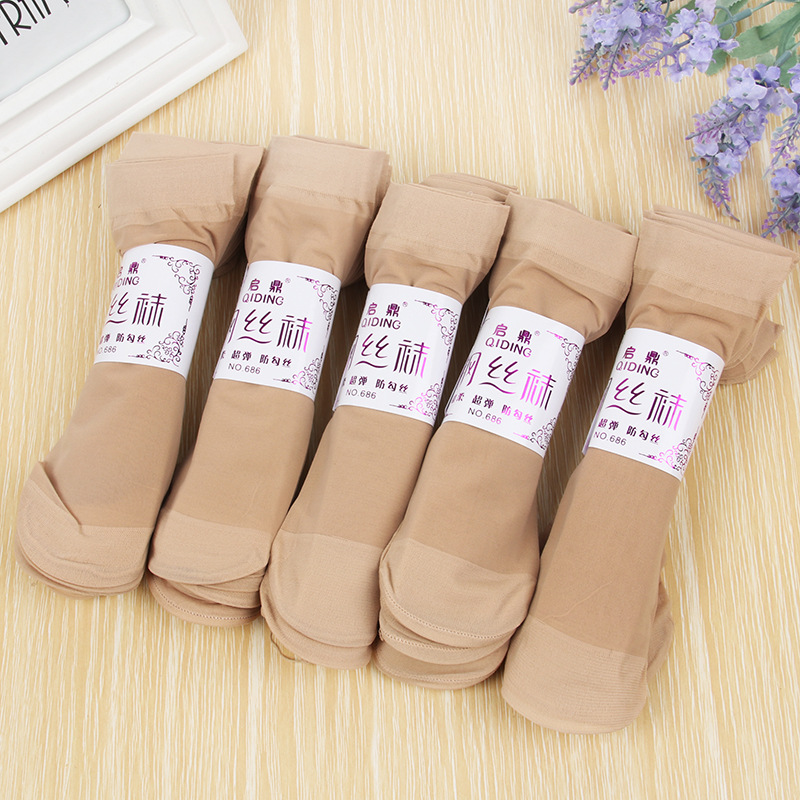 夏季女士 肉色丝袜防勾丝 女士钢丝袜短丝袜子 地摊丝袜|ms