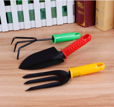 家庭阳台 彩色大号 铲 耙 锹 园林工具三件套 种花