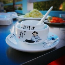 加厚强化瓷消毒餐具套装四件套印刷定