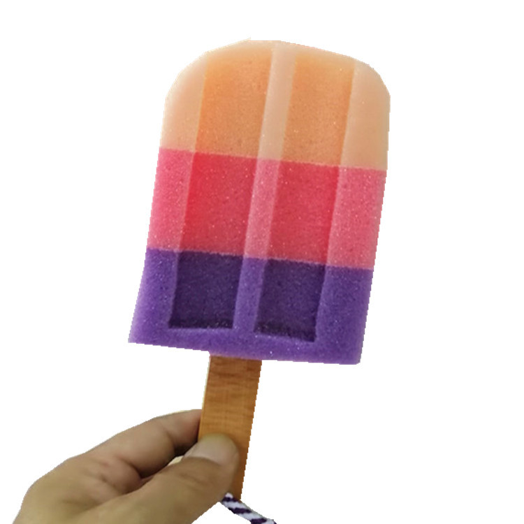 仿真冰淇淋 搓澡彩色雪糕 加长带手柄绳子清洁刷 异形研磨缺口