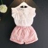 Set, cotton uniform, trousers, top, 1-6 years, children's clothing, 2020, suitable for teen, Korean style, with short sleeve