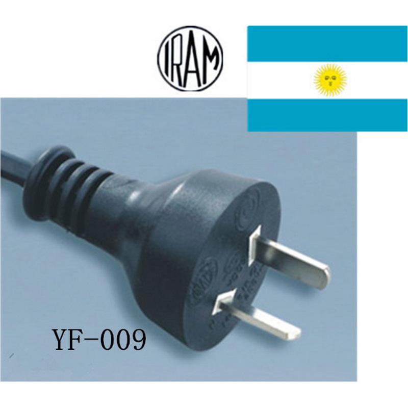 厂家供应插头电源线批发 IRAM电线插头 三芯电源插头阿根延插头