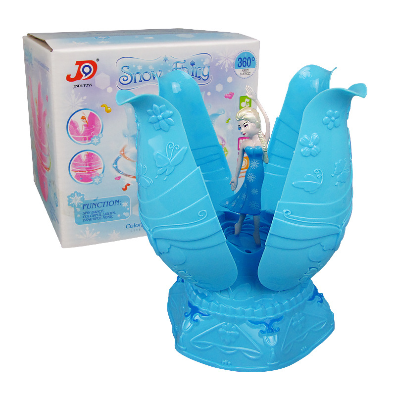 Nueva Flor de hadas las mujeres elevación eléctrica giratoria bailando flor princesa con luz música universal juguetes para niños
