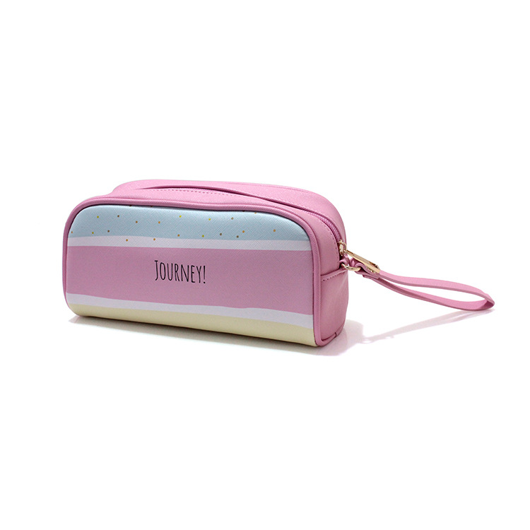 Bolsa de cosméticos de estilo fresco almohada de poliéster impresa bolsa de cosméticos personalización