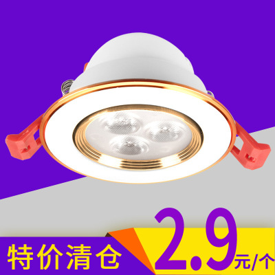 LED Spotlight energy conservation household 3w Background wall Hole Light smallpox Living room lights Embedded system Down lamp Bovine Aisle lights