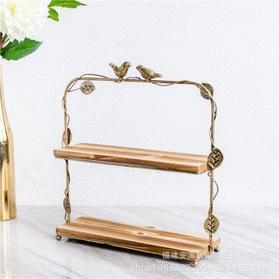 Nordic soporte de la torta de madera maciza moderna minimalista postre tienda bandeja postre estante moda boda accesorios decoración traje