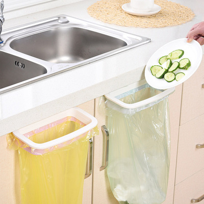 橱柜门垃圾袋架子塑料袋挂架 可挂式收纳架垃圾桶支架垃圾架|ms