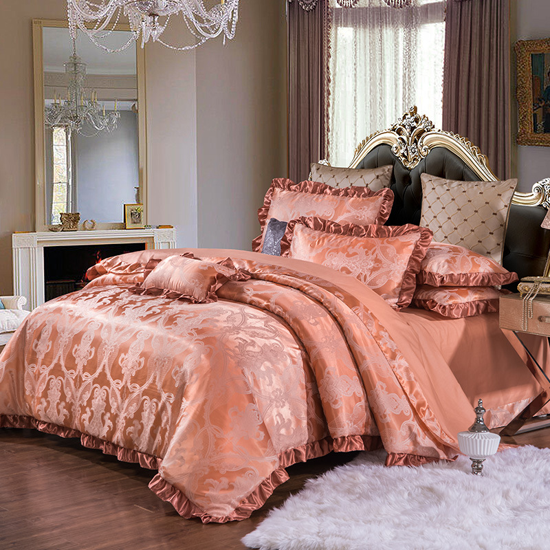 厂家直销 新款品质贡缎提花四件套贴身 全棉4件套宫廷床品批发|ms