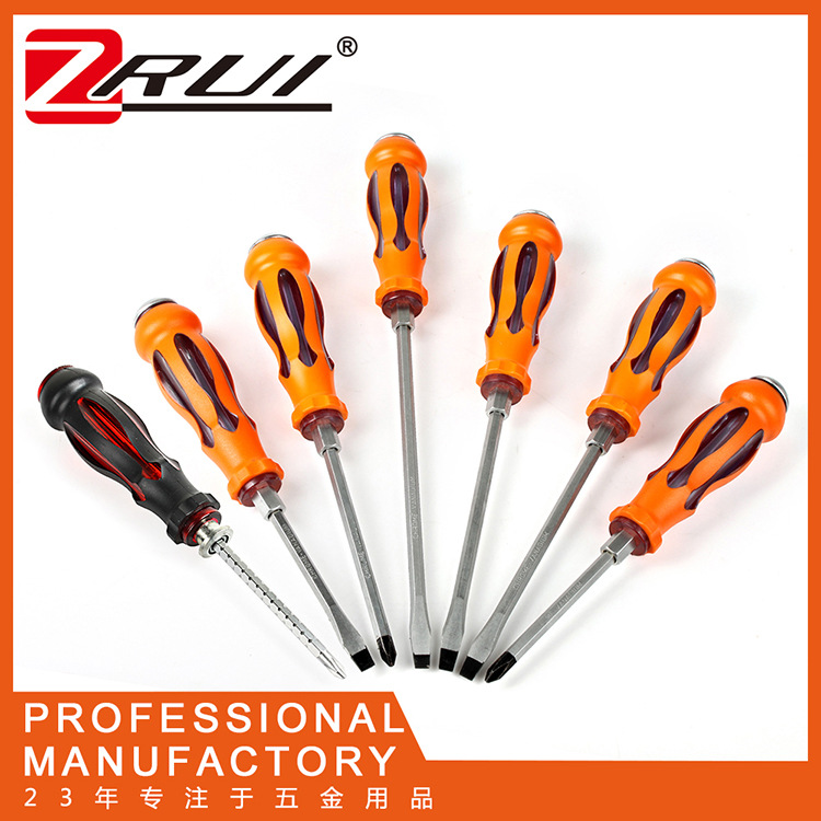 Bolso de PVC de dos colores de plástico grande cola de uñas se puede golpear a través del Centro destornillador Cruz palabra ciruela destornillador de grado industrial