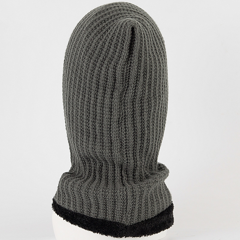 Stickad balaclava för dam och herr, varm randig vintermössa_voghion.com