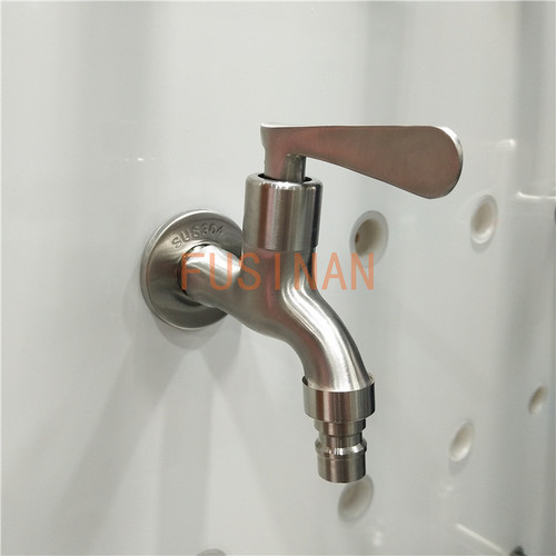 Factory direct sales 304 stainless steel washing machine faucet DN15 mop pool pool into the wall quick open 4-point faucet