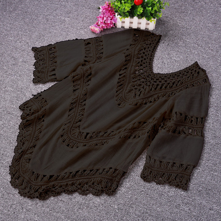 Bohemian Crochet Cover Up Sexy Bikini Set with Sheer Design Beachwear for Summer Wholesale Available