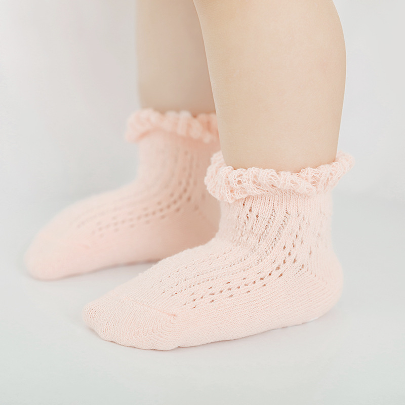 Calcetines de bebé calcetines de bebé delgados transpirables de malla de verano calcetines móviles de algodón peinado PARA NIÑOS Calcetines de media pantorrilla calcetines de encaje