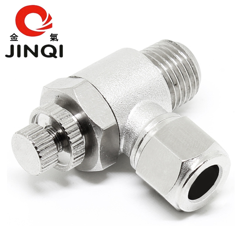 金气气动SL8-02节流阀6-01调速10-03全铜卡套4-M5气管接头12-04