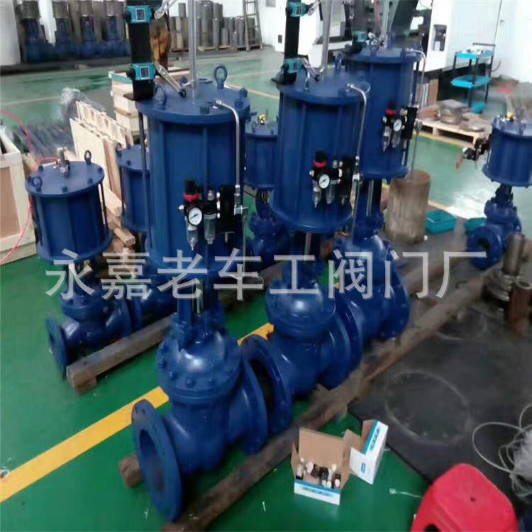 硬密封气动闸阀 气动不锈钢闸阀 法兰楔式闸阀 DN400 Z641H-40C